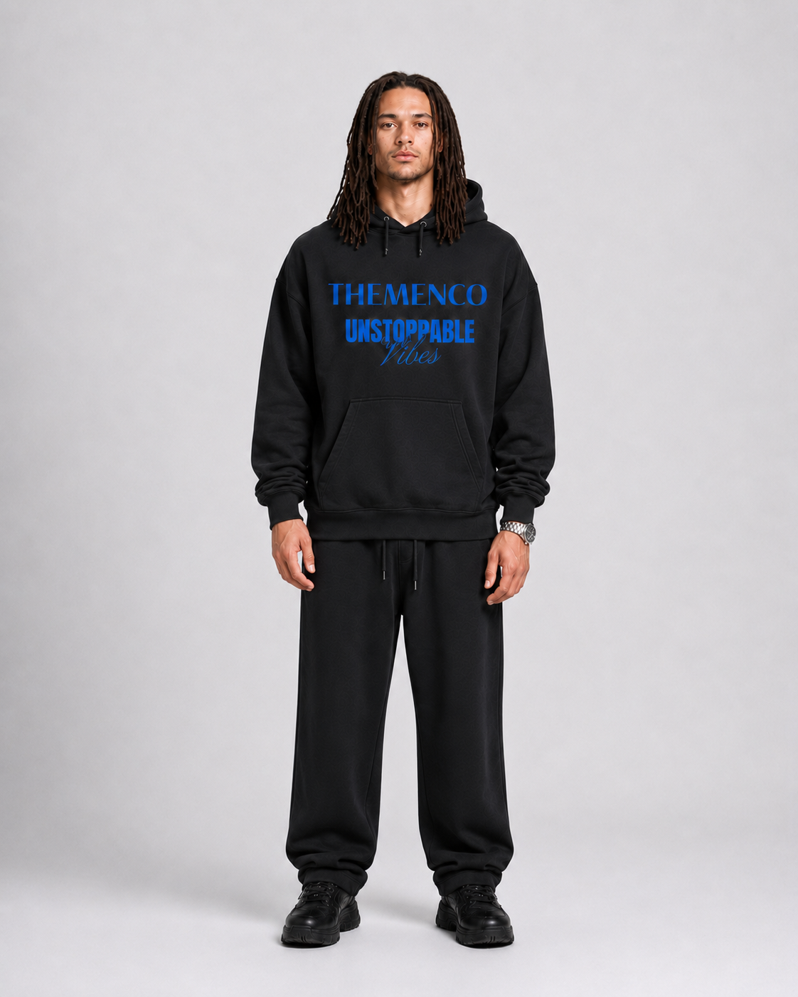 THEMENCO Unstoppable Men's Black Hoodie