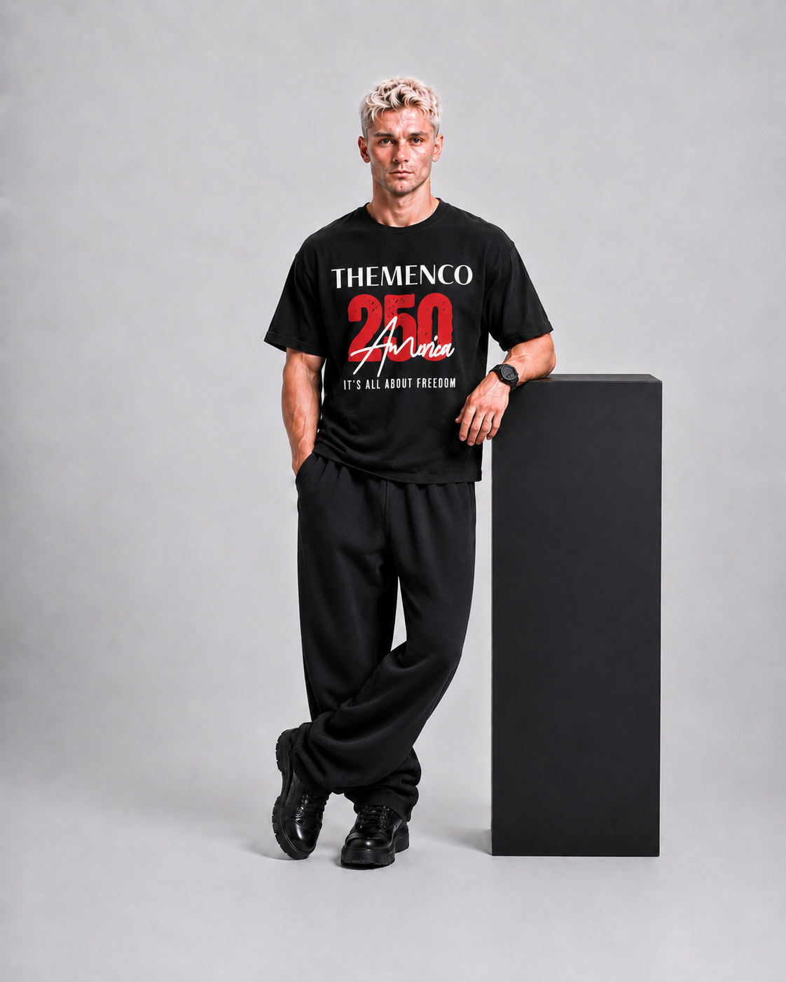 THEMENCO 250 America Freedom Black T- Shirt