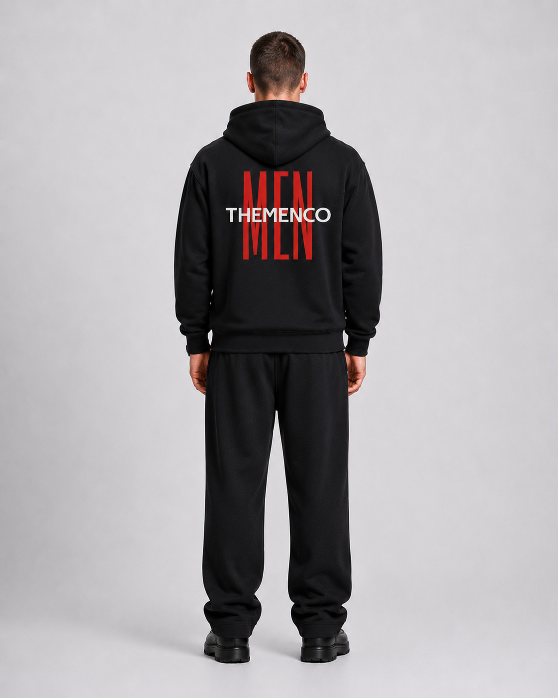 THEMENCO Men's Black Hoodie