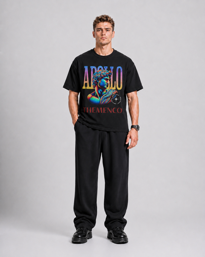 THEMENCO Apollo Men's Graphic Black T-Shirt
