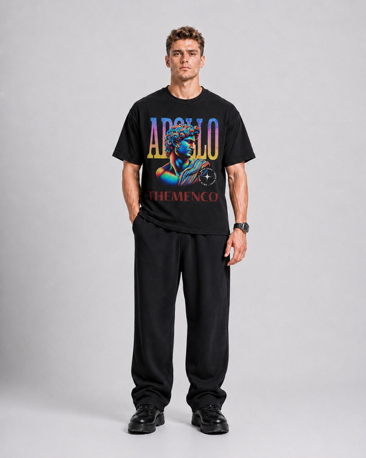 THEMENCO Apollo Men's Graphic Black T-Shirt