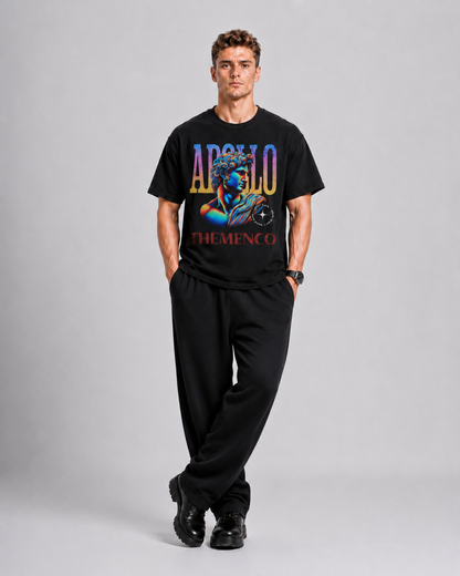 THEMENCO Apollo Men's Graphic Black T-Shirt