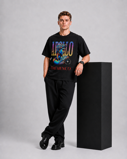 THEMENCO Apollo Men's Graphic Black T-Shirt