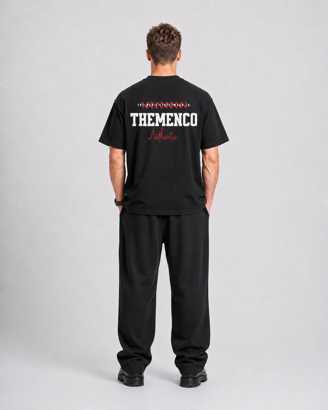 THEMENCO Authentica Men's Graphic Black T-Shirt