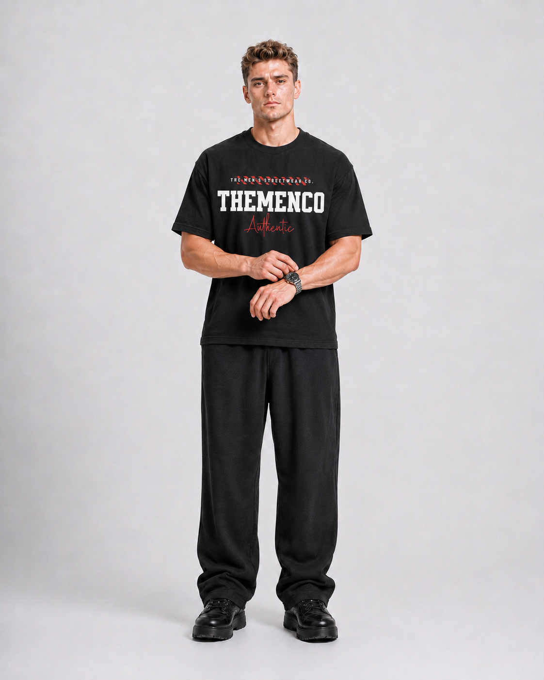 THEMENCO Authentica Men's Graphic Black T-Shirt
