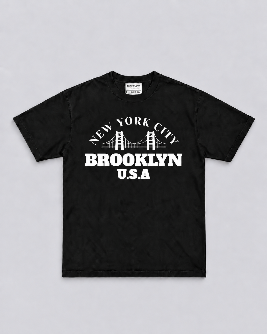 THEMENCO Brooklyn Bridge Men’s Black T-Shirt