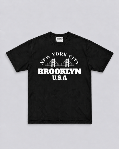 THEMENCO Brooklyn Bridge Men’s Black T-Shirt