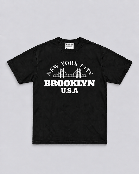 THEMENCO Brooklyn Bridge Men’s Black T-Shirt