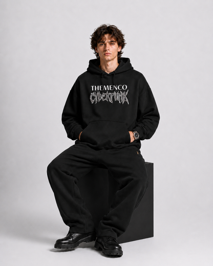 THEMENCO Cyberpunk Men's Black Hoodie