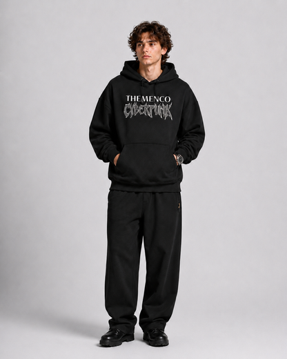 THEMENCO Cyberpunk Men's Black Hoodie