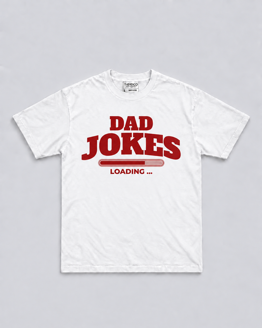 THEMENCO Dad Jokes Loading Men’s White T-Shirt
