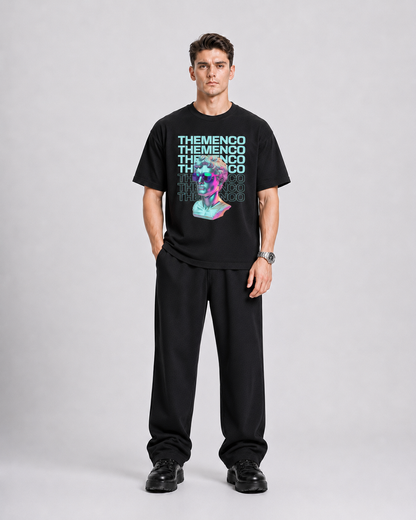 THEMENCO David Men's Graphic Black T-Shirt