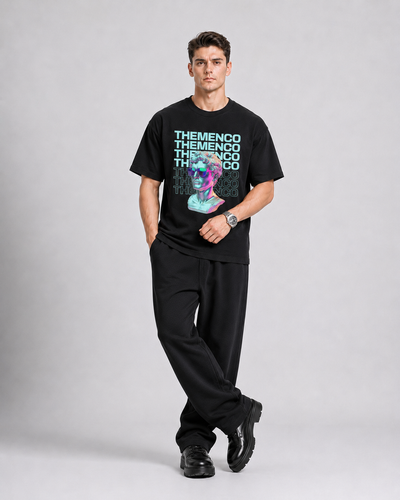 THEMENCO David Men's Graphic Black T-Shirt