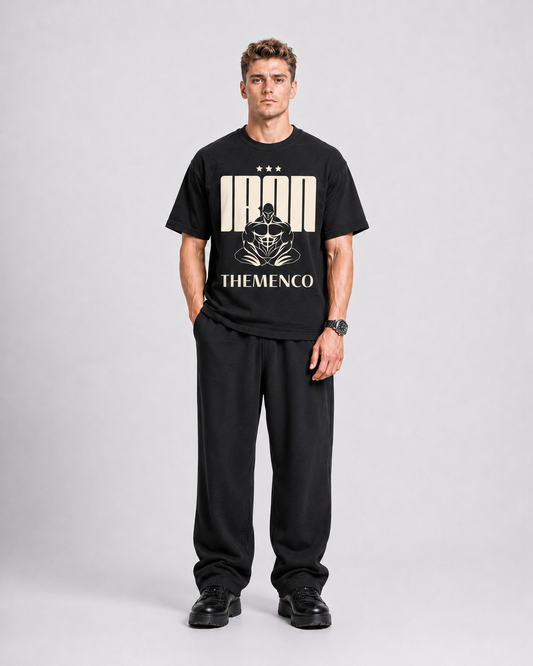 THEMENCO Ironman Men's Graphic Black T-Shirt