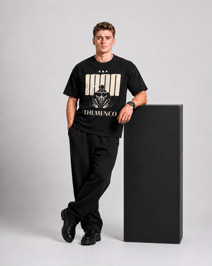 THEMENCO Ironman Men's Graphic Black T-Shirt