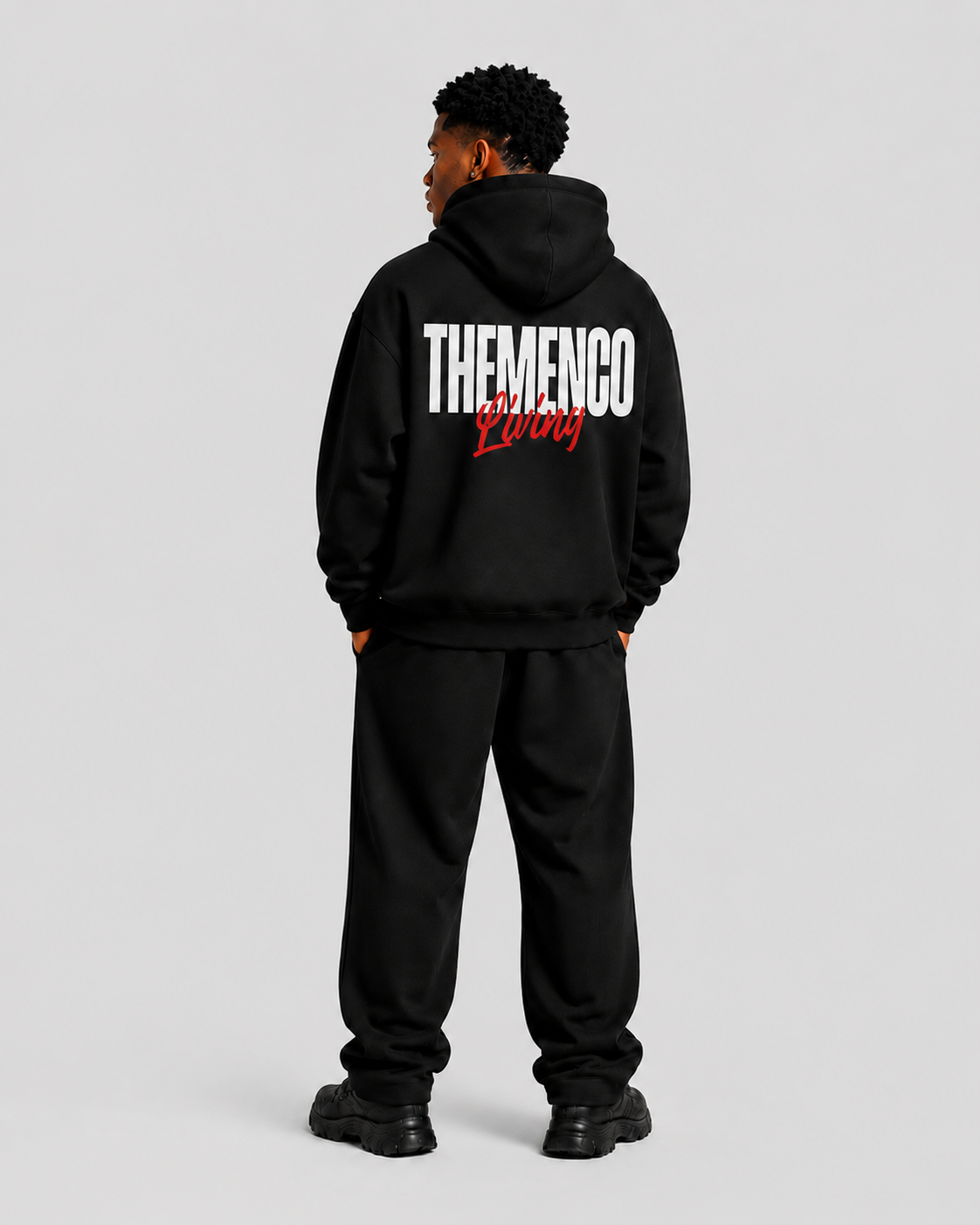 THEMENCO Living Men's Black Hoodie