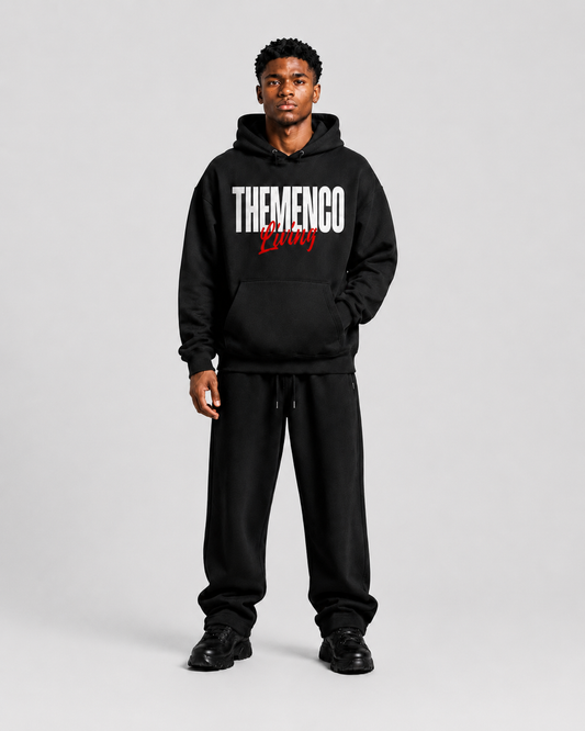 THEMENCO Living Men's Black Hoodie