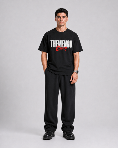 THEMENCO Living Men's Graphic Black T-Shirt