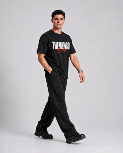THEMENCO Living Men's Graphic Black T-Shirt