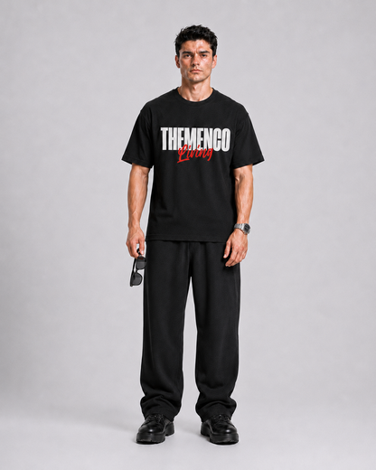 THEMENCO Living Men's Graphic Black T-Shirt