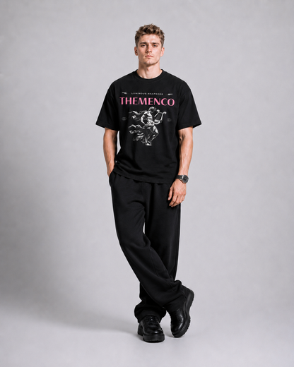 THEMENCO Luminous Men's Graphic Black T-Shirt
