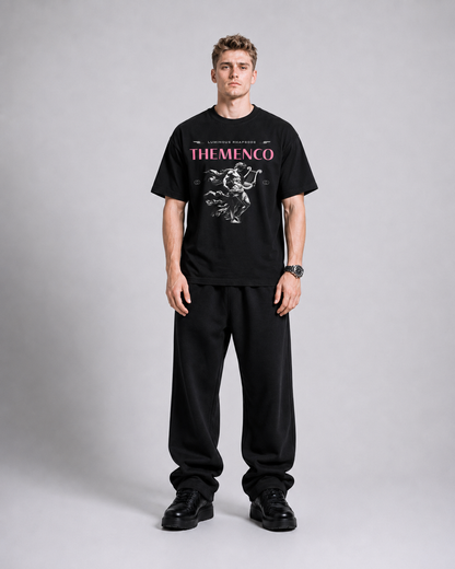 THEMENCO Luminous Men's Graphic Black T-Shirt