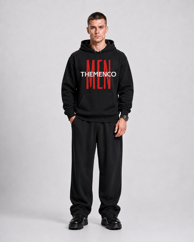 THEMENCO Men's Black Hoodie