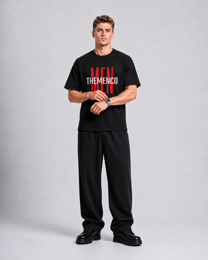 THEMENCO Men's Graphic Black T-Shirt