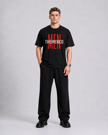 THEMENCO Men's Graphic Black T-Shirt
