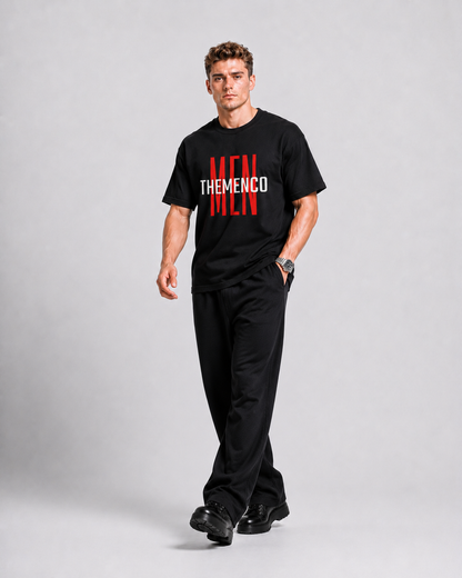 THEMENCO Men's Graphic Black T-Shirt