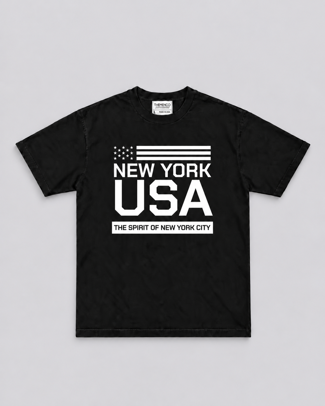 THEMENCO New York Spirit Men’s Black T-Shirt