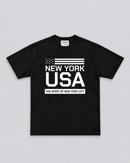 THEMENCO New York Spirit Men’s Black T-Shirt