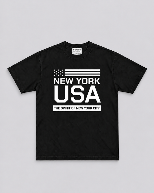THEMENCO New York Spirit Men’s Black T-Shirt