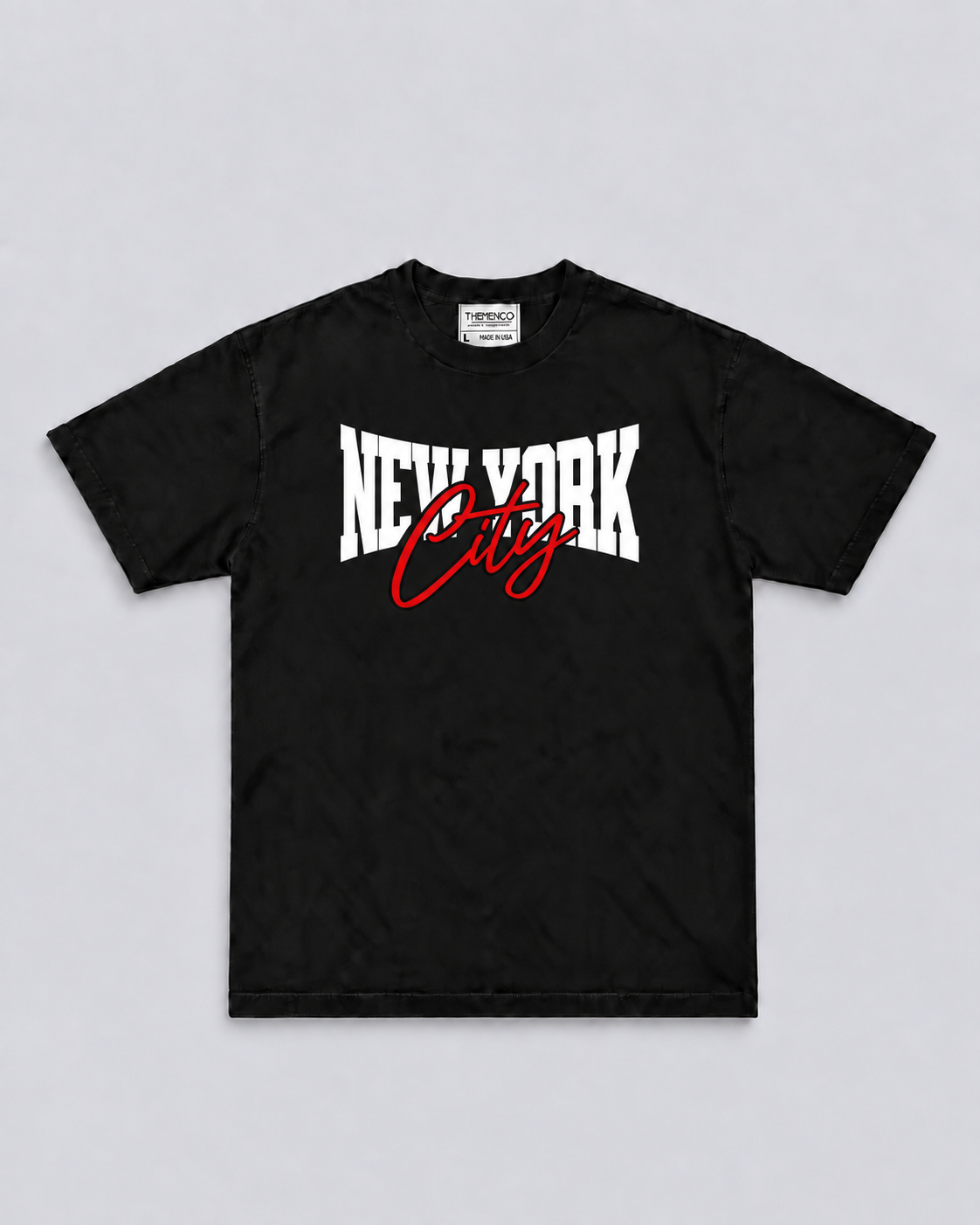 THEMENCO New York Varsity Men’s Black T-Shirt