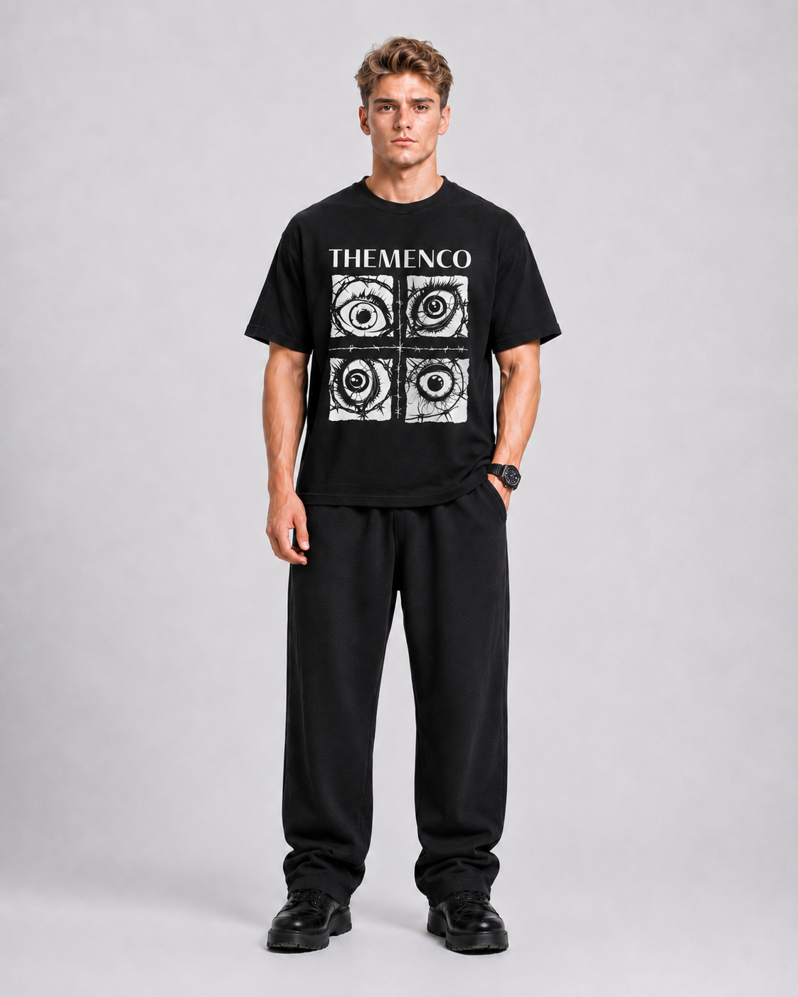 THEMENCO Obsession Men's Graphic Black T-Shirt