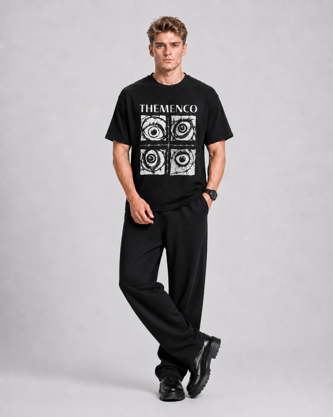 THEMENCO Obsession Men's Graphic Black T-Shirt