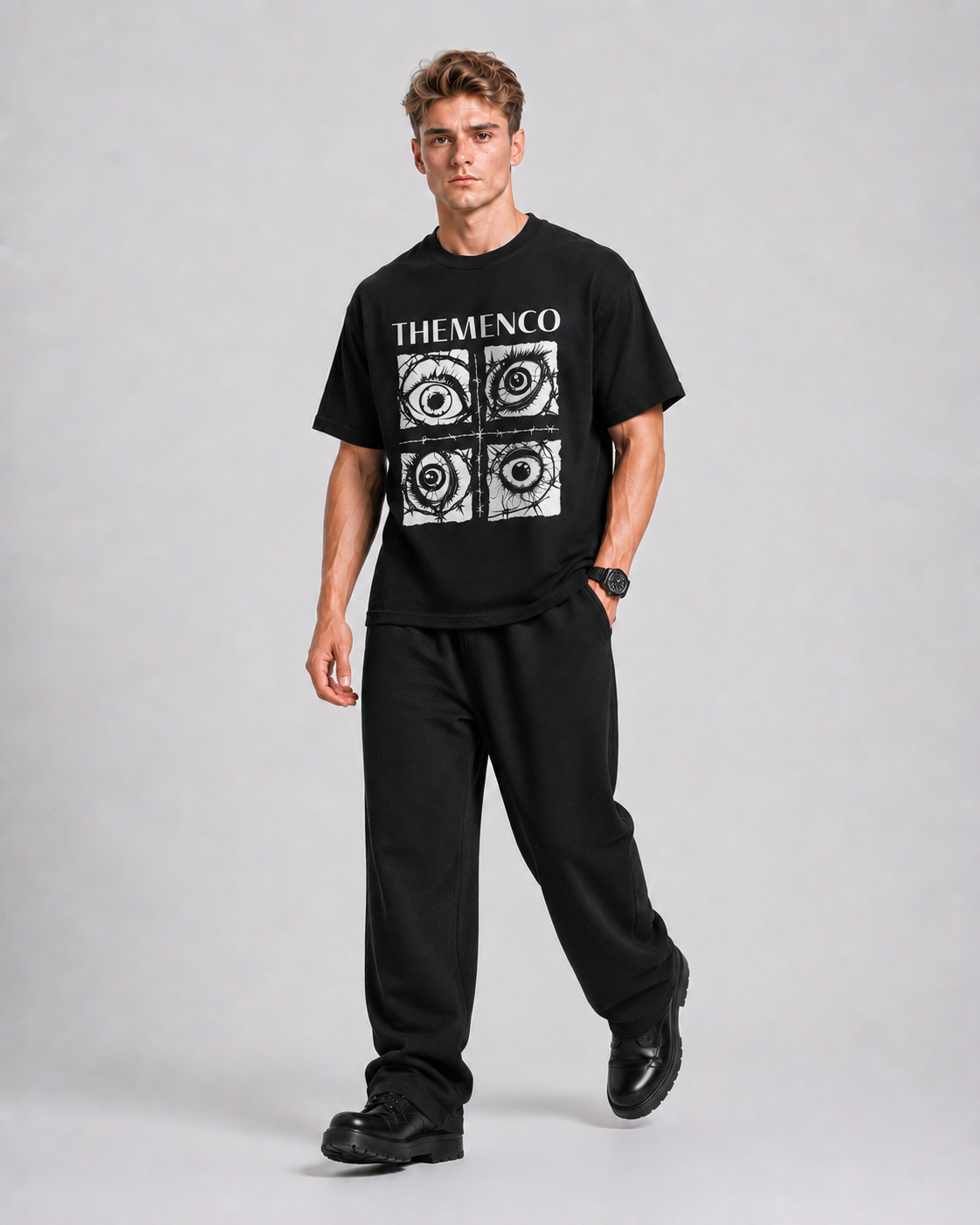 THEMENCO Obsession Men's Graphic Black T-Shirt