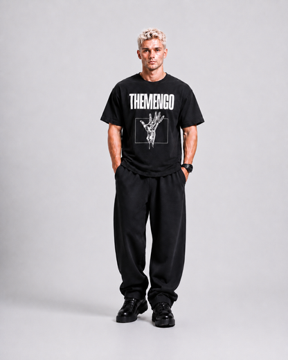 THEMENCO Platinum Hand Men's Graphic Black T-Shirt