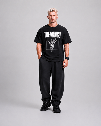THEMENCO Platinum Hand Men's Graphic Black T-Shirt