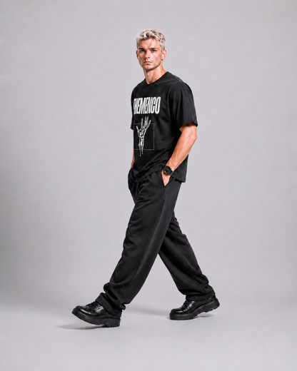 THEMENCO Platinum Hand Men's Graphic Black T-Shirt