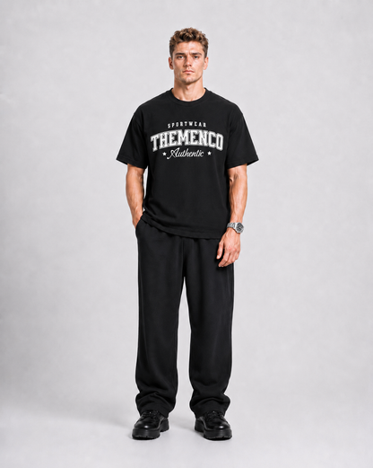 THEMENCO Sportswear Men's Graphic Black T-Shirt