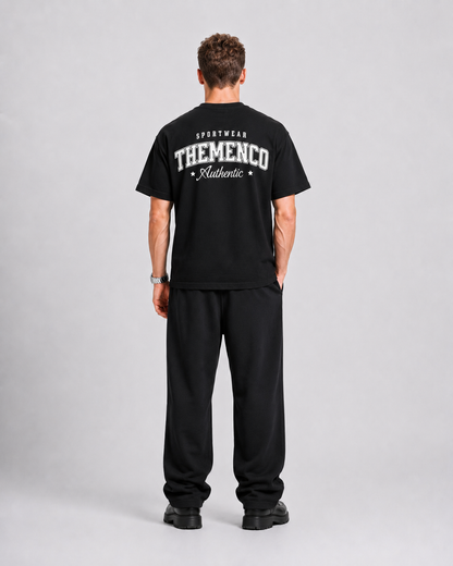 THEMENCO Sportswear Men's Graphic Black T-Shirt