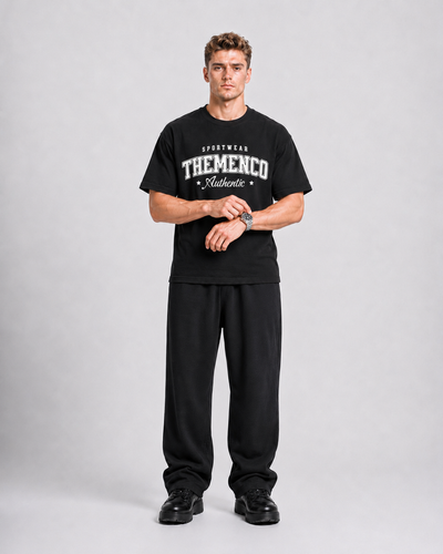 THEMENCO Sportswear Men's Graphic Black T-Shirt