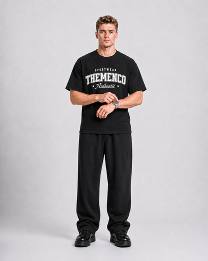 THEMENCO Sportswear Men's Graphic Black T-Shirt