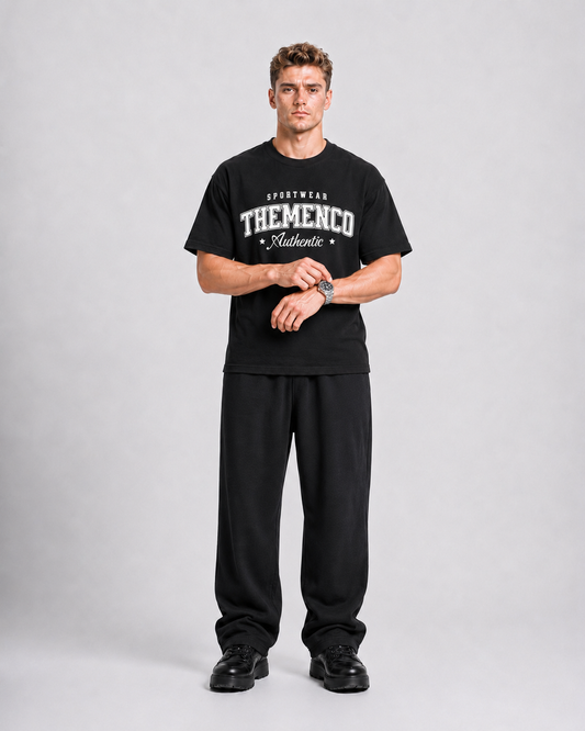 THEMENCO Sportswear Men's Graphic Black T-Shirt