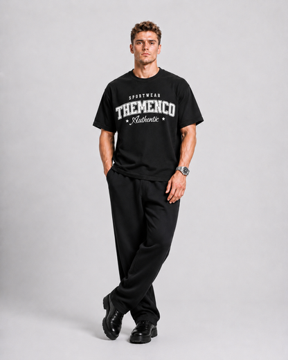 THEMENCO Sportswear Men's Graphic Black T-Shirt