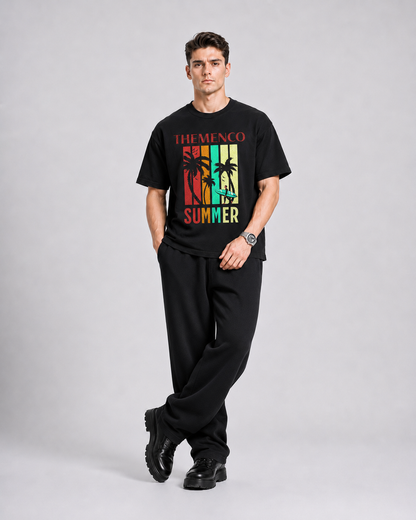 THEMENCO Summer Men's Graphic Black T-Shirt