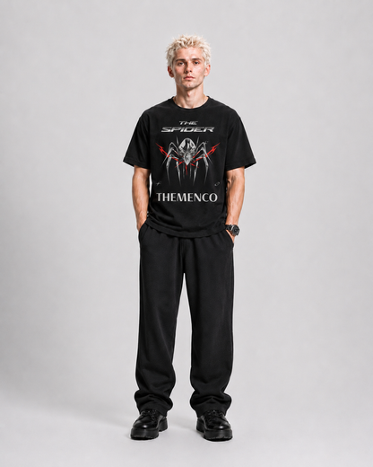 THEMENCO The Spider Men's Graphic Black T-Shirt
