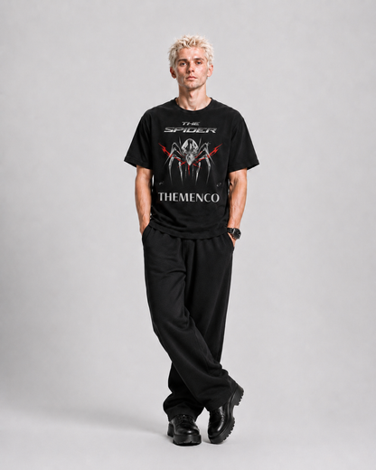 THEMENCO The Spider Men's Graphic Black T-Shirt