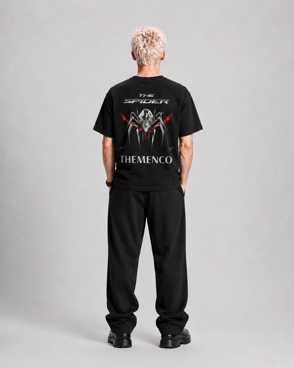 THEMENCO The Spider Men's Graphic Black T-Shirt